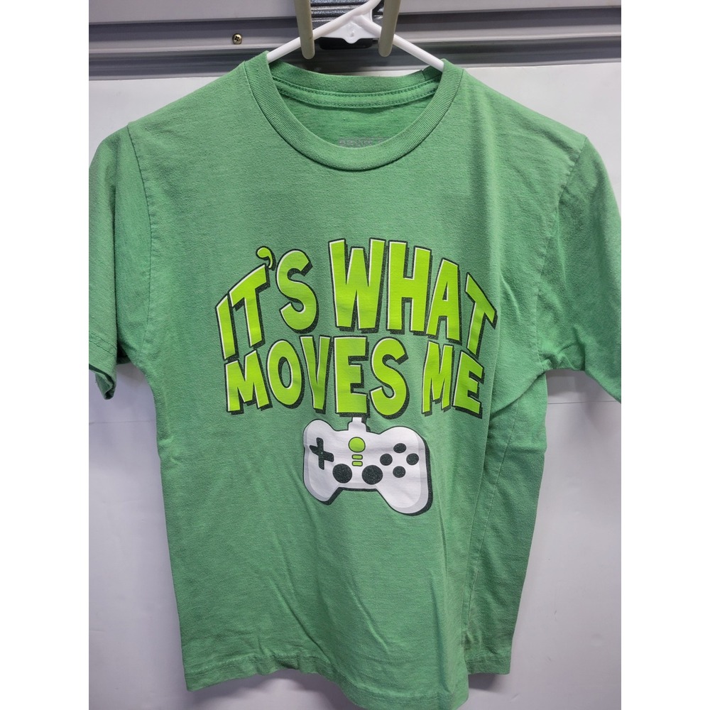 Route 66 Boys Green Gaming Graphic Tee Its What Moves Me Gamer Shirt Size M 8-10